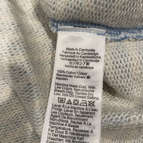 NWT FLAWED J.Crew Sz XS Heritage Terry Relaxed Crewneck Sweatshirt Blue Stripe - Picture 9 of 10